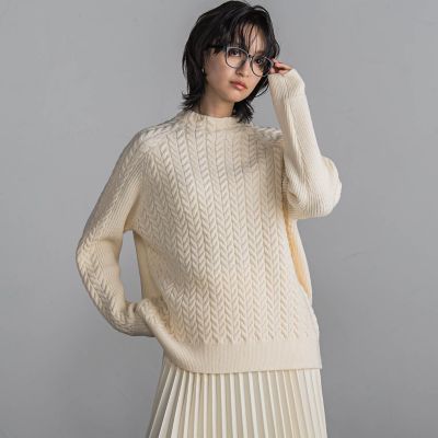 ＜MAYSON GREY（Women）＞ミニケーブルニットプルオーバー≪手洗い可能≫