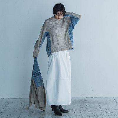 メイソングレイ　プルオーバー 3Dニットスリーブダンボールニットプルオーバー≪手洗い可能