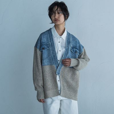 MAYSON GREY（Women）/メイソングレイ デニムドッキングニットカーデ≪手洗い可能≫