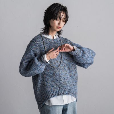 【新品未使用】ヤマダヤ　CLOVE バイカラーニットブルゾン　ダークグレー 新品未使用】ヤマダヤ CLOVE バイカラーニットブルゾン
