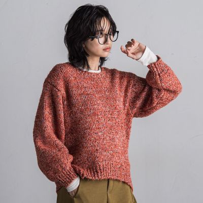 WEB限定】ラメ混ファンシーヤーンニットプルオーバー≪手洗い可能