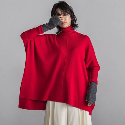 ＜MAYSON GREY（Women）＞【ＷＥＢ限定】抗菌ポンチョニットプルオーバー≪手洗い可能≫