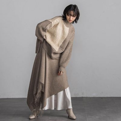 【ＷＥＢ限定】シャギージャガード柄切替ニットプルオーバー≪手洗い可能≫