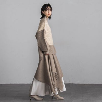 【ＷＥＢ限定】シャギージャガード柄切替ニットプルオーバー≪手洗い可能≫