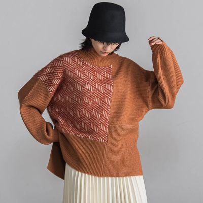 MAYSON GREY（Women）/メイソングレイ 【WEB限定】シャギージャガード柄切替ニットプルオーバー≪手洗い可能≫