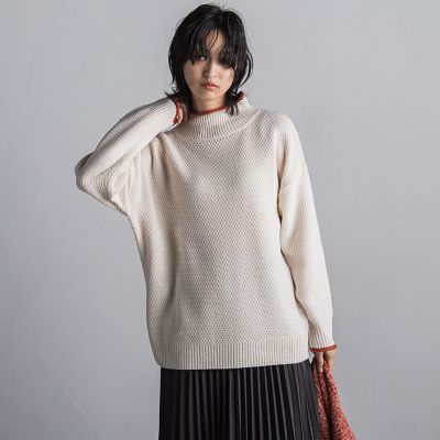 MAYSON GREY（Women）/メイソングレイ 【ＷＥＢ限定】鹿の子編み配色ニットプルオーバー≪洗濯機で洗える≫