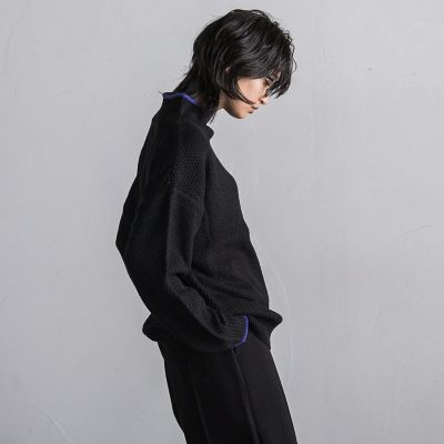 【ＷＥＢ限定】鹿の子編み配色ニットプルオーバー≪洗濯機で洗える≫