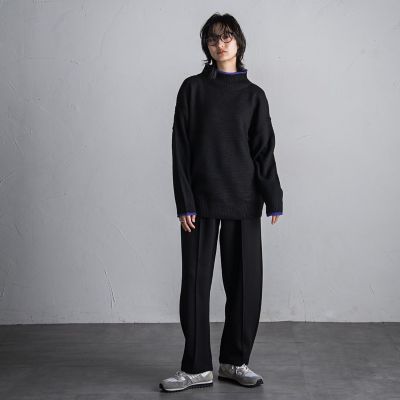 【ＷＥＢ限定】鹿の子編み配色ニットプルオーバー≪洗濯機で洗える≫