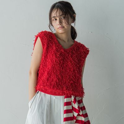 Ourhome洗えるフリンジベスト チャコールグレー 洗えるフリンジベスト – OURHOME