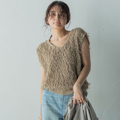 ループフリンジニットベスト≪手洗い可能≫ | MAYSON GREY