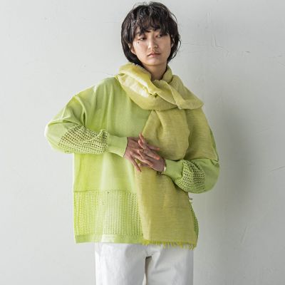 ペーパーブレンドメッシュヘムニットプルオーバー≪手洗い可能≫