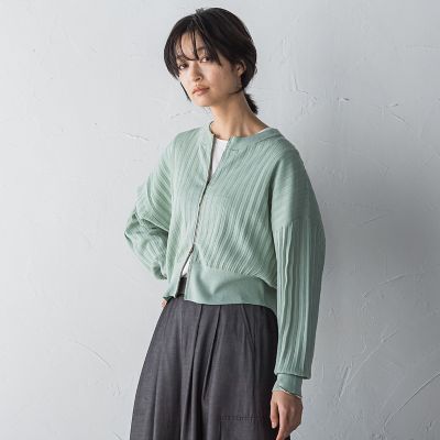 プリーツジップカーディガン