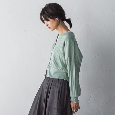 プリーツジップカーディガン