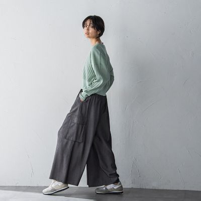 プリーツジップカーディガン