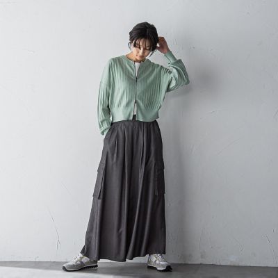 プリーツジップカーディガン