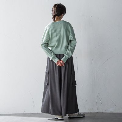 プリーツジップカーディガン