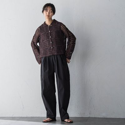 クロシェニットカーディガン≪手洗い可能≫