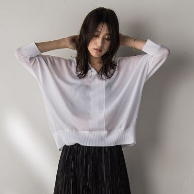 新色追加】LEVITAシアーVネックドルマンニットプル