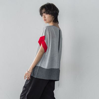 配色センターラインニットプルオーバー≪手洗い可能≫