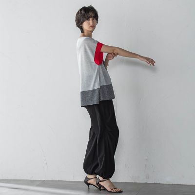 配色センターラインニットプルオーバー≪手洗い可能≫