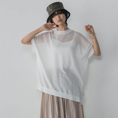 ＢＡＣＫ釦アシンメトリーニットプルオーバー≪手洗い可能≫