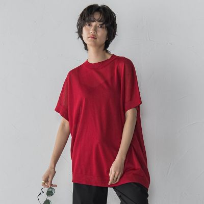 ＢＡＣＫ釦アシンメトリーニットプルオーバー≪手洗い可能≫