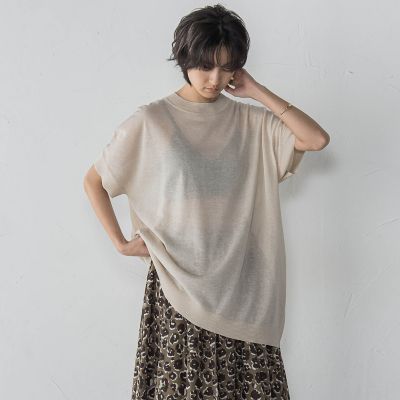 ＢＡＣＫ釦アシンメトリーニットプルオーバー≪手洗い可能≫