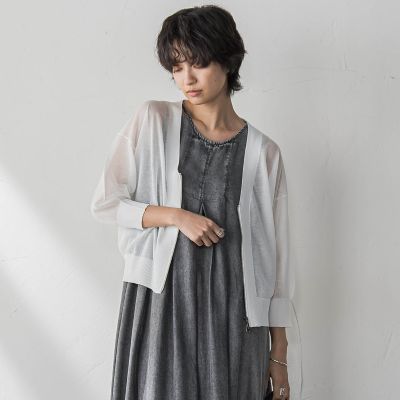 Vネックジップシアーカーディガン≪手洗い可能≫ | MAYSON GREY