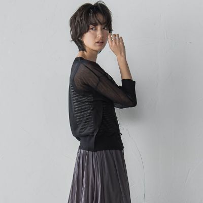 Vネックジップシアーカーディガン≪手洗い可能≫ | MAYSON GREY