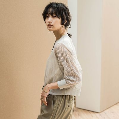 透かし柄編みニットカーディガン≪手洗い可能≫