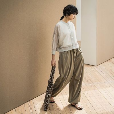 透かし柄編みニットカーディガン≪手洗い可能≫
