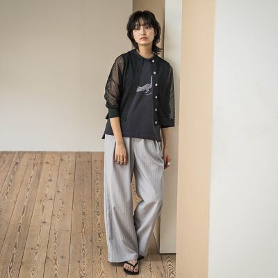 透かし柄編みニットカーディガン≪手洗い可能≫