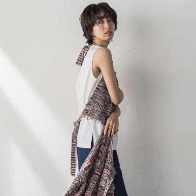 ループカスリヤーンホルターネックビスチェ≪手洗い可能≫