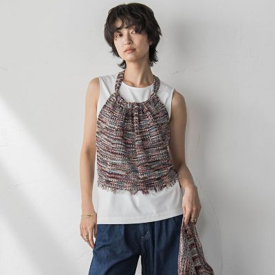 ループカスリヤーンホルターネックビスチェ≪手洗い可能≫
