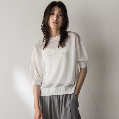 MAYSON GREY（Women）/メイソングレイ 【WEB限定】コード刺繍ロゴニットプルオーバー≪手洗い可能≫