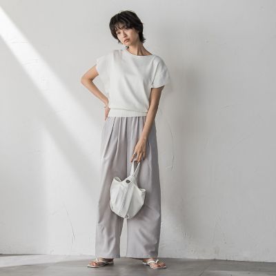 極美品 エブール 23SS メランジカラー コットン フレンチスリーブ ニット 極美品 エブール 23SS メランジカラー コットン フレンチ