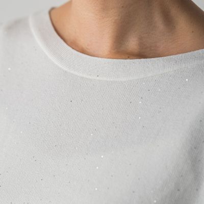 WEB限定】スパンコールフレンチスリーブニットプルオーバー