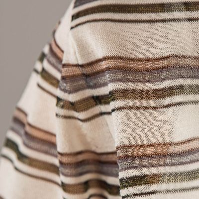 シアーマルチボーダーワイドニットプルオーバー≪手洗い可能