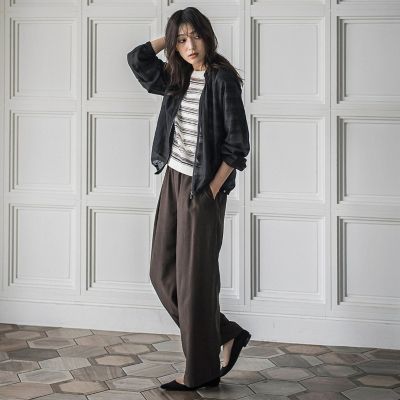 シアーマルチボーダーワイドニットプルオーバー≪手洗い可能