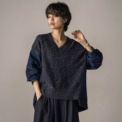 デニムドッキングニットプルオーバー≪手洗い可能≫ | MAYSON