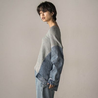 デニムドッキングニットプルオーバー≪手洗い可能≫ | MAYSON GREY