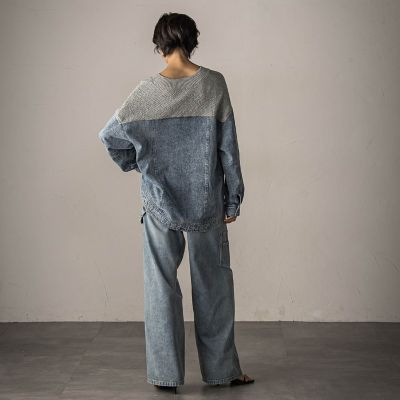 激レア ニット デニム ドッキング 再構築 奇天烈 オーバーサイズ