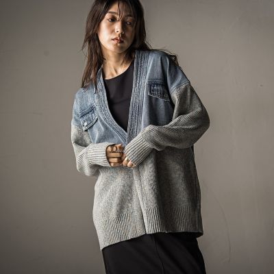 デニムドッキングニットカーディガン≪手洗い可能≫ | MAYSON GREY