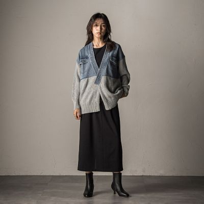 デニムドッキングニットカーディガン≪手洗い可能≫ | MAYSON GREY