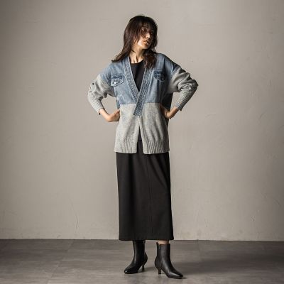 デニムドッキングニットカーディガン≪手洗い可能≫ | MAYSON GREY