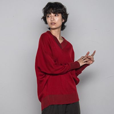 MAYSON GREY（Women）/メイソングレイ 今日の気分で着回せるリバーシブルニット&#8810;手洗い可能&#8811; 03レッド トップス【三越伊勢丹/公式】