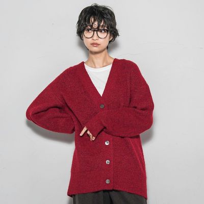 新色追加】フラッフィーVネックニットカーディガン≪手洗い可能
