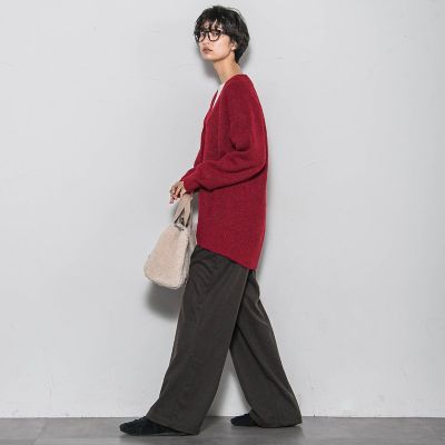 新色追加】フラッフィーVネックニットカーディガン≪手洗い可能