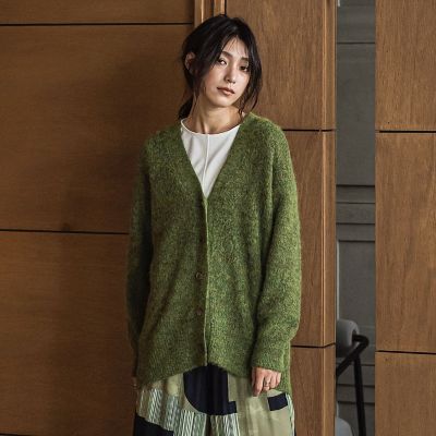 新色追加】フラッフィーVネックニットカーディガン≪手洗い可能