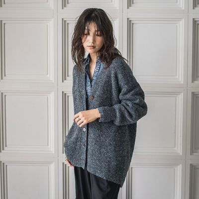 新色追加】フラッフィーVネックニットカーディガン≪手洗い可能